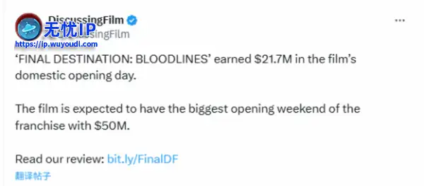 《死神来了6》成绩喜人！首映周末票房有望破纪录